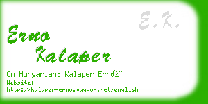 erno kalaper business card